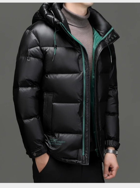 Men Winter Down Jacket Hooded Warm Coat