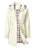 Womens Waterproof Windbreaker with Plaid Lining