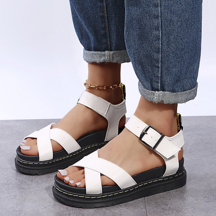 New Design: Women's Flat Roman Sandals Thick Hollow Out Sandals