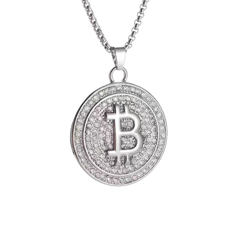 Diamond Letter Titanium Steel Necklace