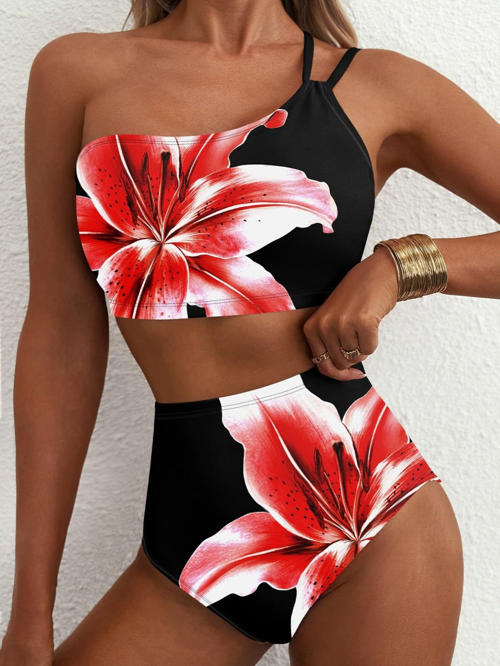 Women's Floral Print High-Waisted Bikini Set