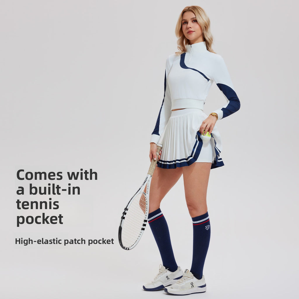 Womens Loose-Fit Sports Suit Long Sleeve Top and Shorts