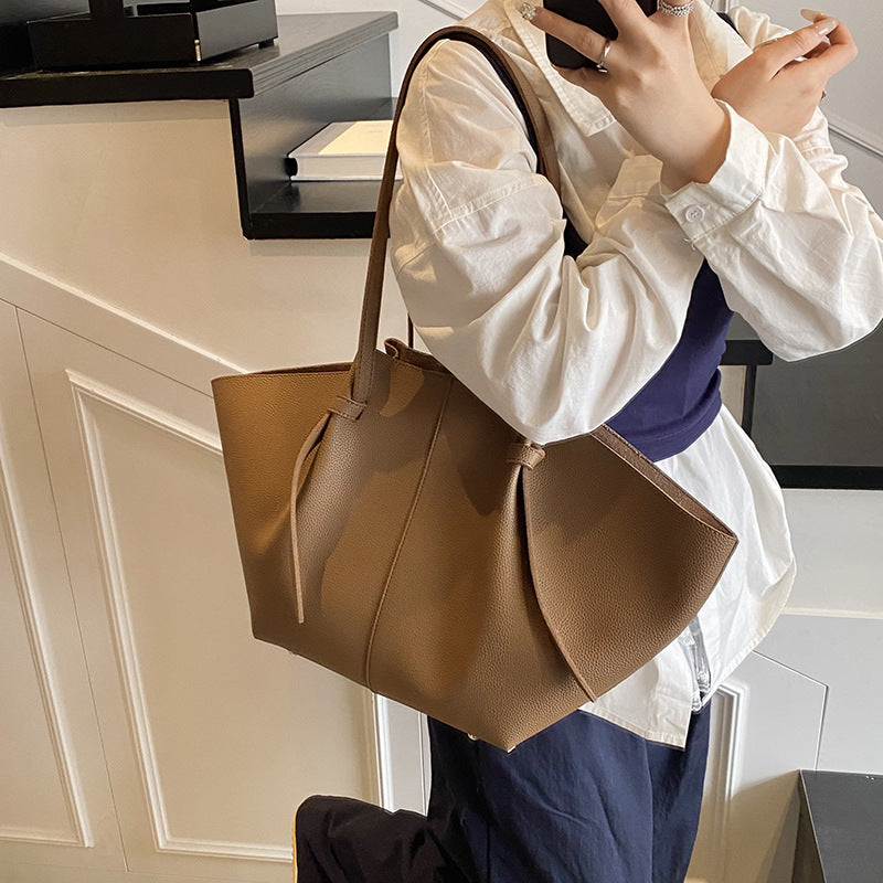 Pleated Large Capacity Tote Bag