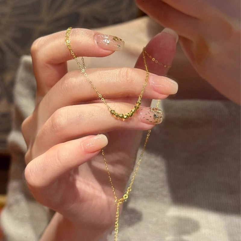 Geometric Electroplated Bead Necklace