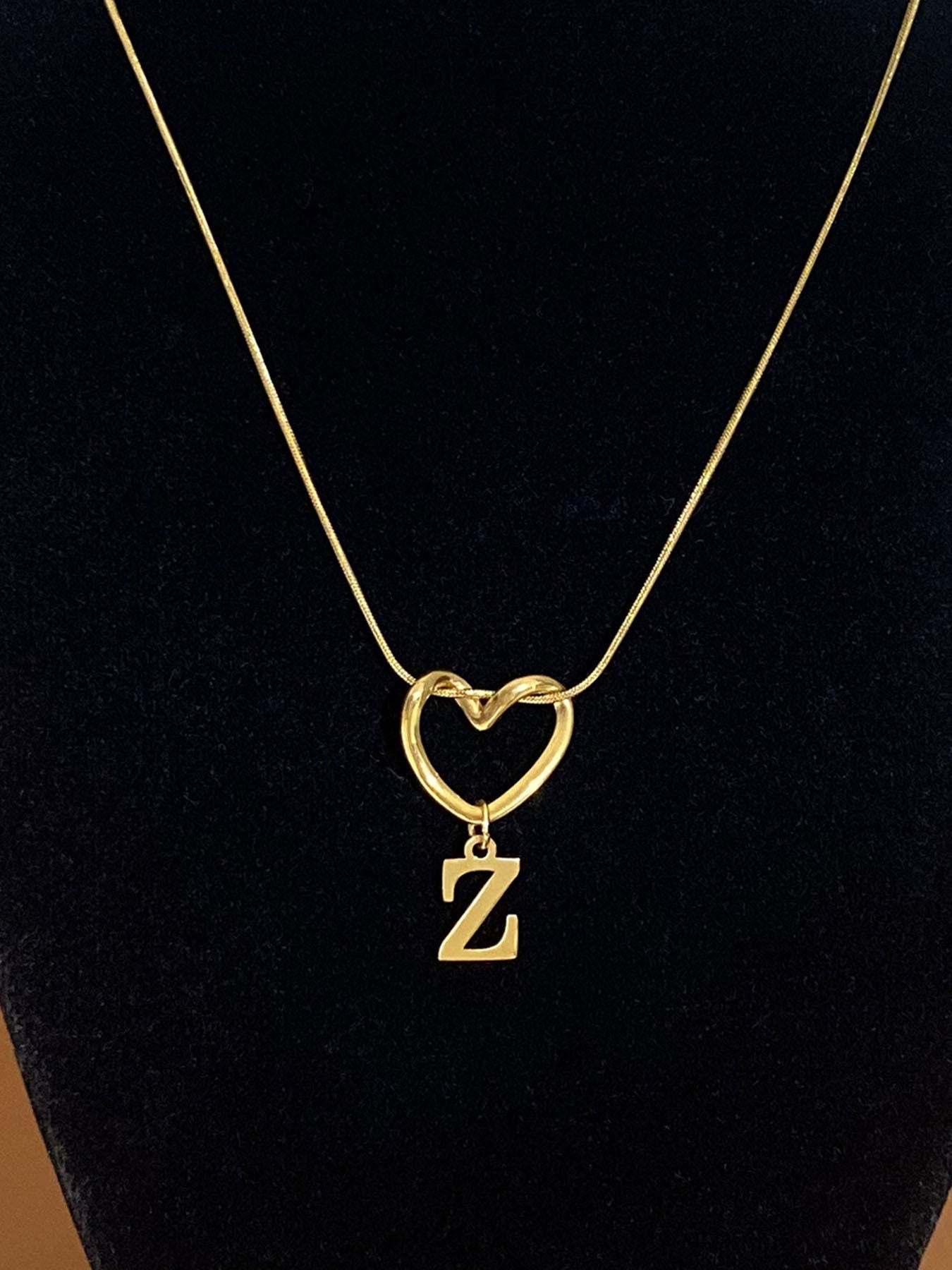 Fashion Alphabet Heart Pendant Necklace