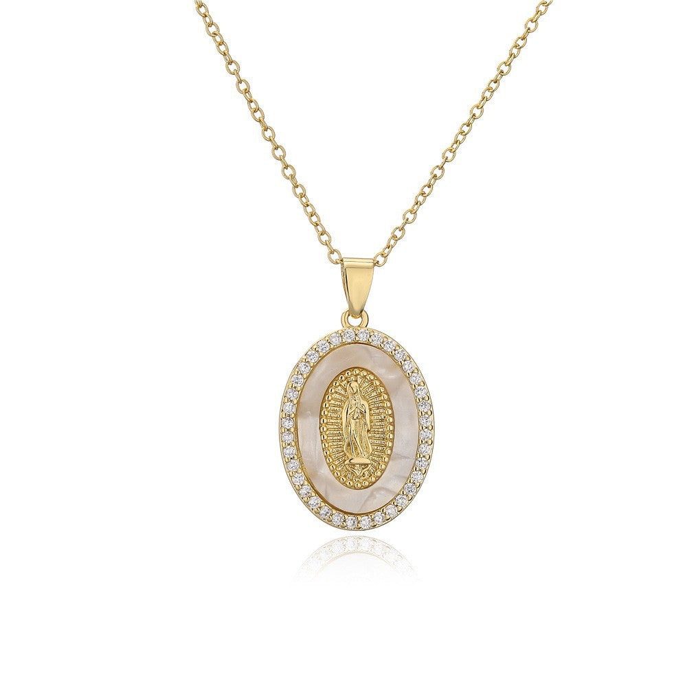 Geometric Zirconia Pendant Necklace