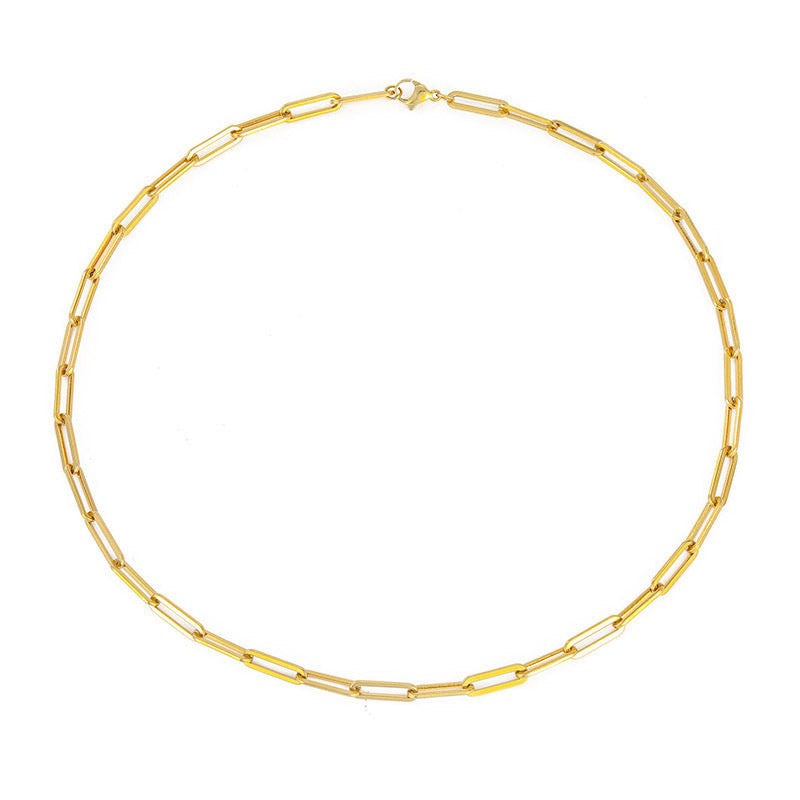 Stainless Steel Paperclip Chain Necklace