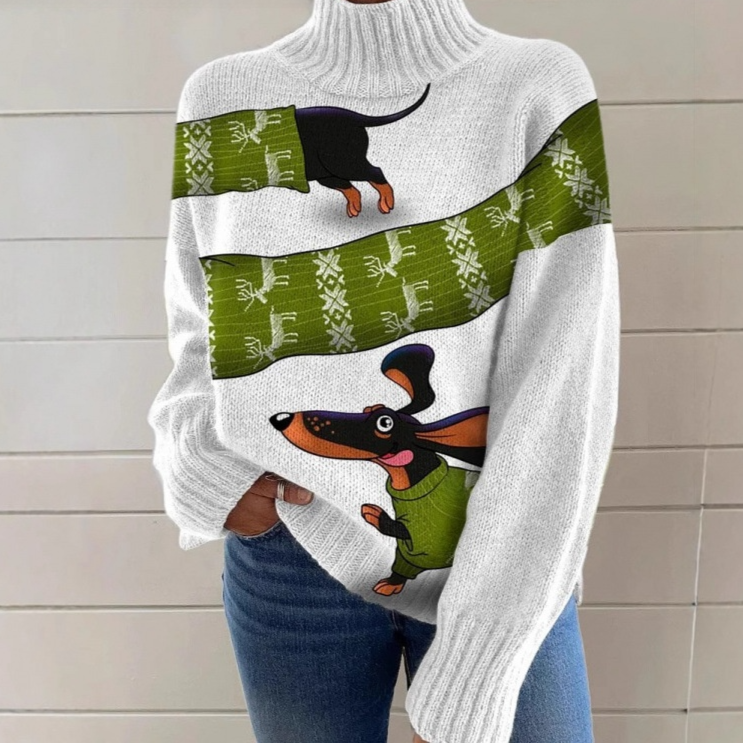 Print Women's High-Neck Faux Sweater