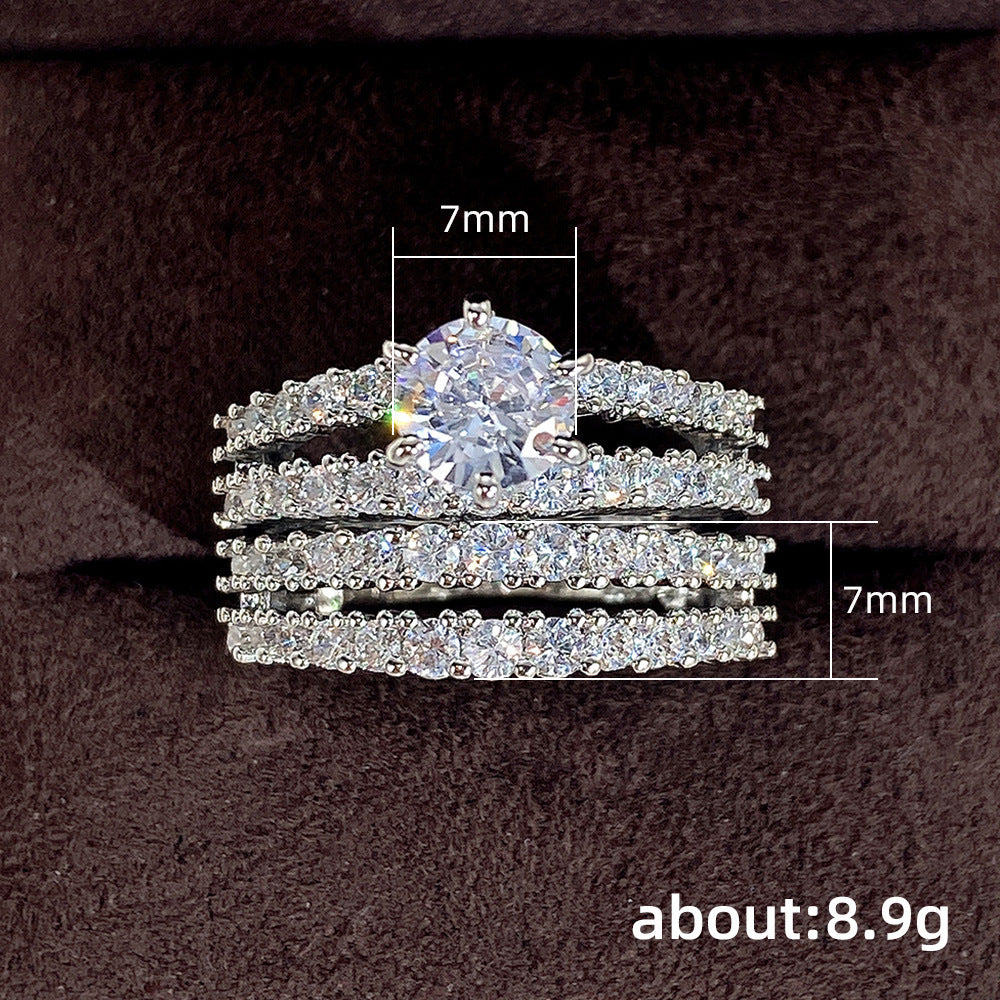 Zircon Double Layer Engagement Ring