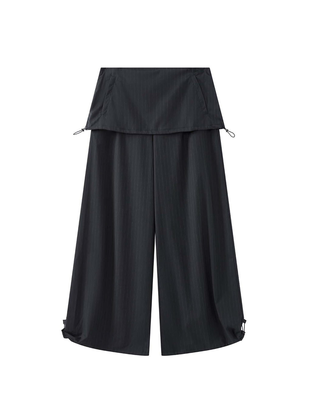 Stripe Drawstring Wide Leg Pants