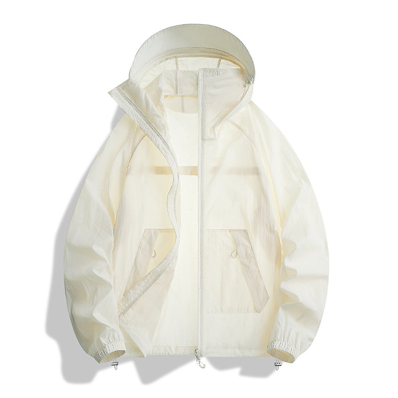 Mens UV Protection Lightweight Hooded Jacket