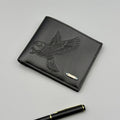 Mens Short PU Leather Wallet with Eagle Design