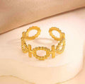 Adjustable Stainless Steel Opening Ring with Celestial Designs