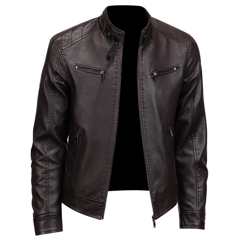 Men's Casual PU Leather Jacket