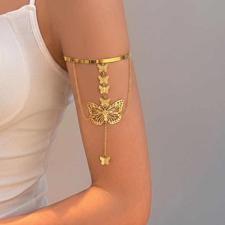 Elegant butterfly-shaped open-arm bracelet