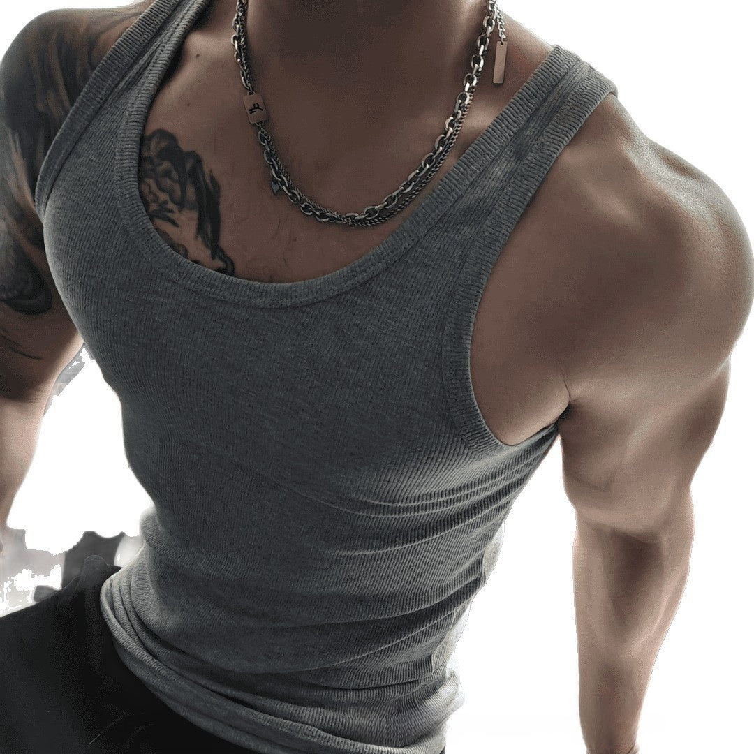 Heavy-Duty Ribbed Cotton Fitness Tank Top