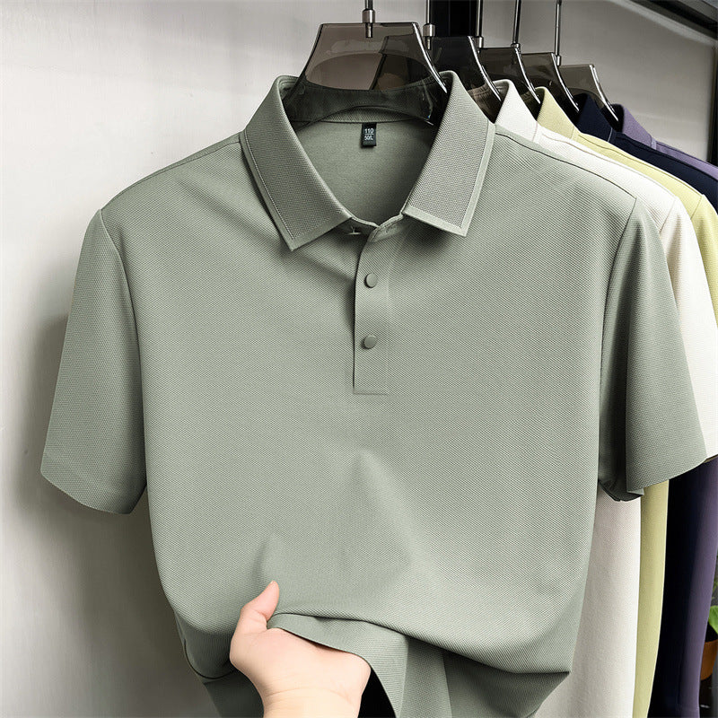 Linen Blend Cooling Mens Polo Shirt