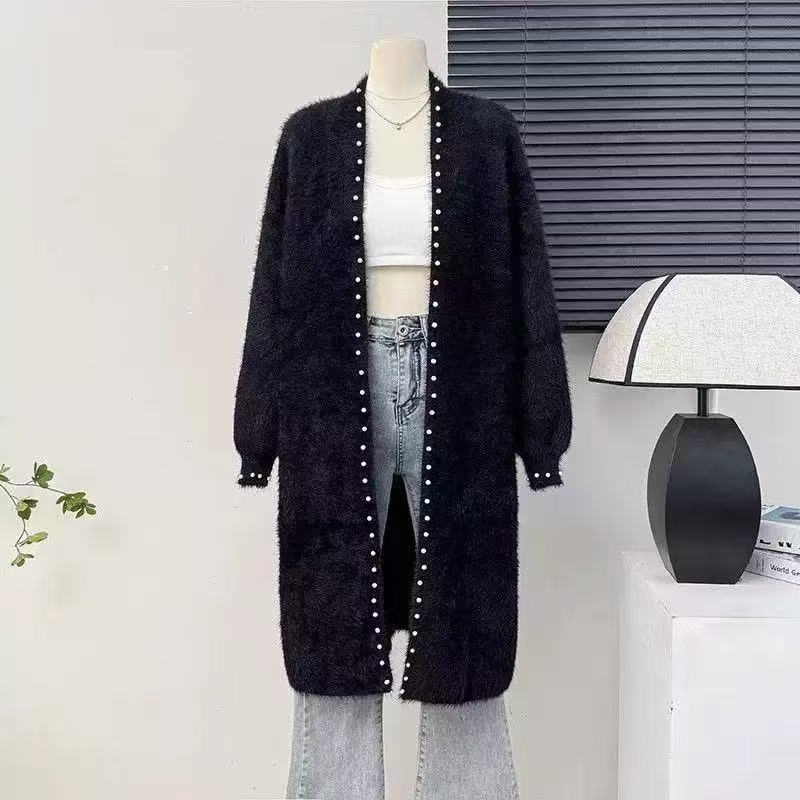 Autumn and Winter Korean Style Loose Long Lazy Style Sweater Cardigan