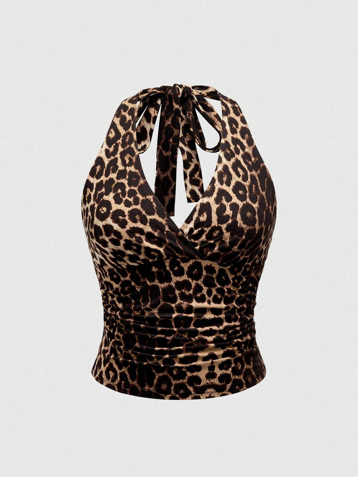 Retro Leopard Print Backless Tank Top