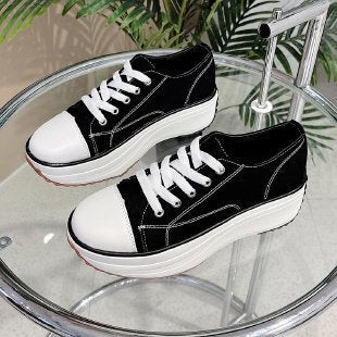 Women Low-Top Canvas Platform Shoes