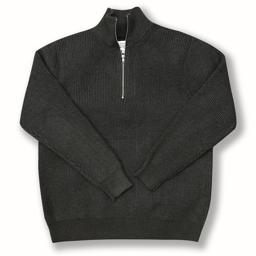 Half Zip Turtleneck Sweater Cotton Blend Loose Fit Top