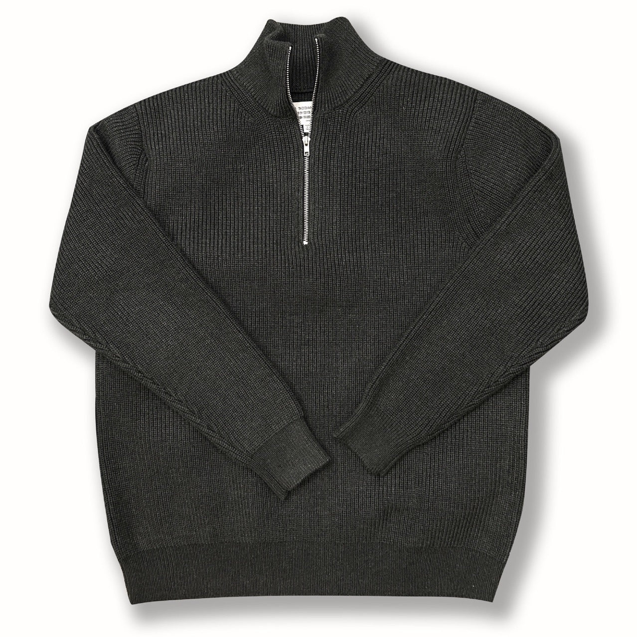Half Zip Turtleneck Sweater Cotton Blend Loose Fit Top