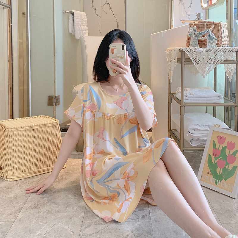 Thin sleeping dresses for women in spring  autumn and summer