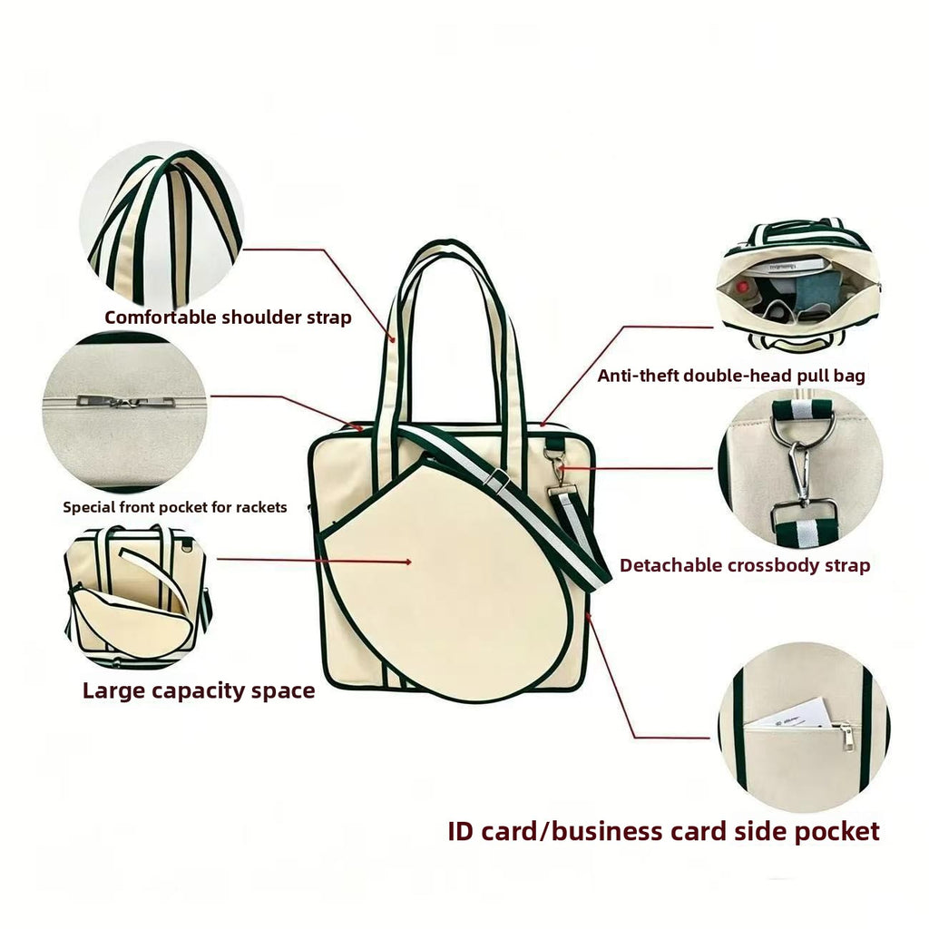 Canvas Tennis Bag with Multiple Compartments