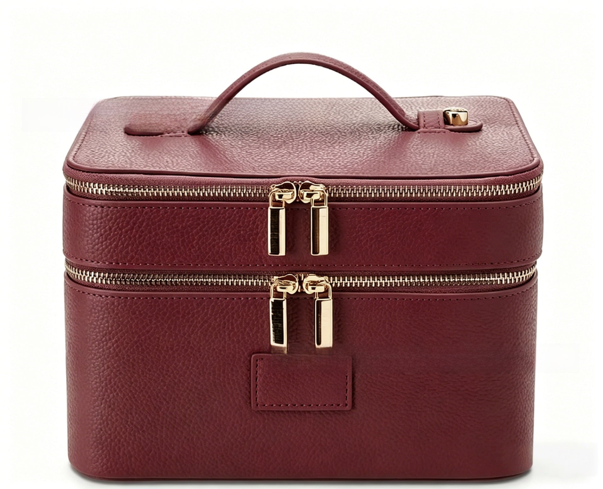 Double Layer PU Leather Makeup Bag