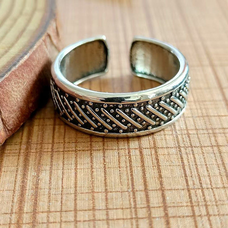 Vintage Copper Twist Ring Unisex Jewelry