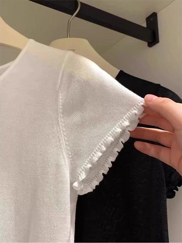 Ice Silk Lace Design Oversized T-Shirt