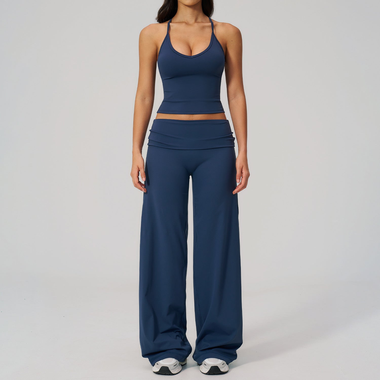 Women's Racerback Yoga Set with Wide-Leg Pants
