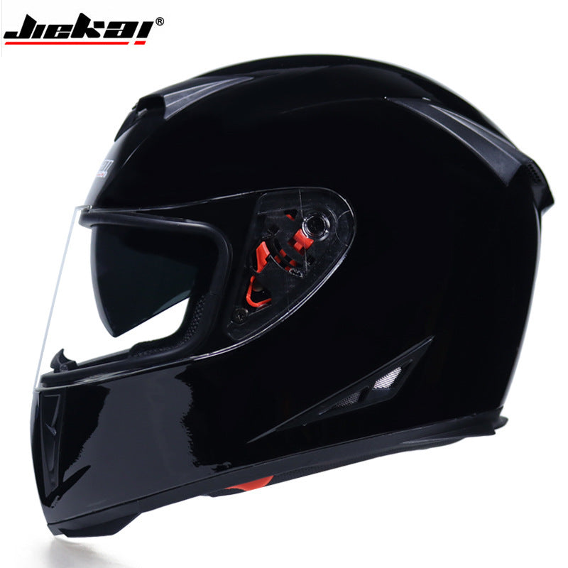 Full Face Motorcycle Helmet with Dual Lens and Anti-Fog