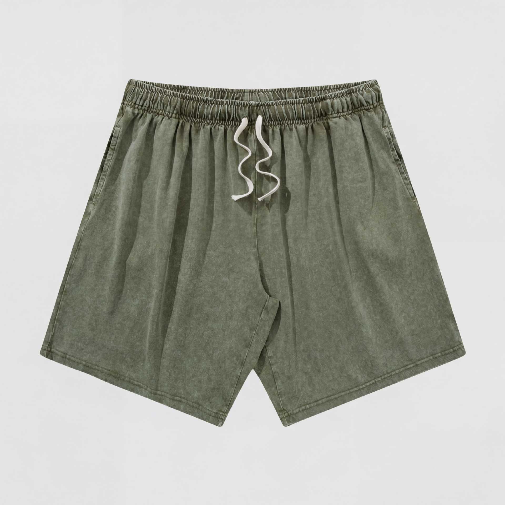 Men's Vintage Washed Cotton Shorts Set