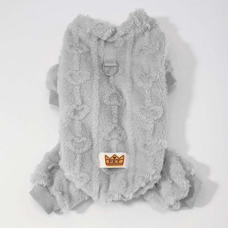 Fleece Lined Cable Knit Four Leg Dog Suit