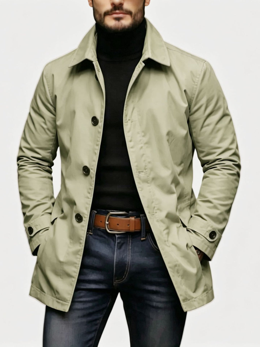 European and American Men's Jackets, High-End Casual Outerwear, Retro Waterproof Long-Sleeved Cardigans, Windbreakers, Foreign Trade Cross-Border Men's Clothing