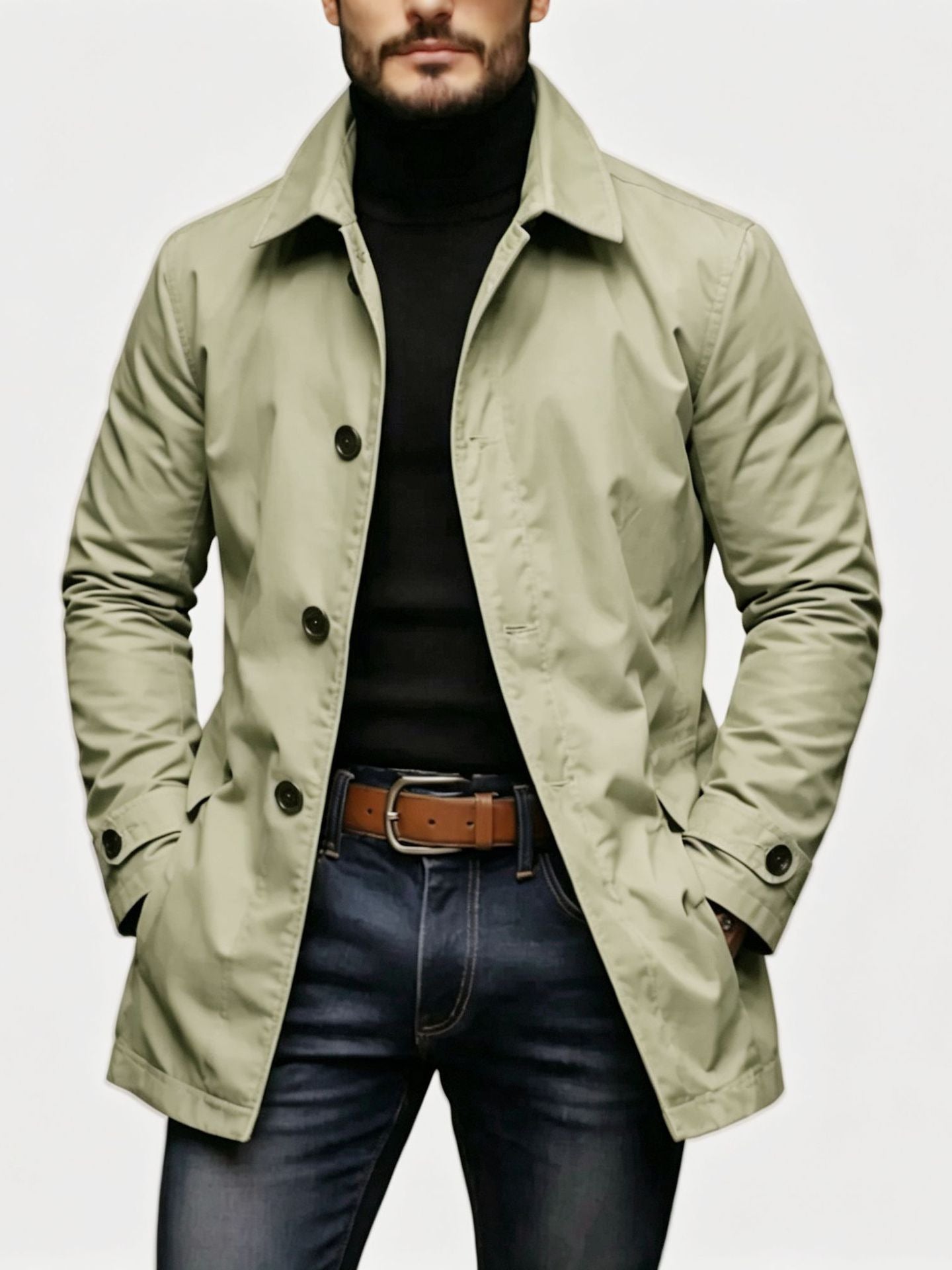 European and American Men's Jackets, High-End Casual Outerwear, Retro Waterproof Long-Sleeved Cardigans, Windbreakers, Foreign Trade Cross-Border Men's Clothing