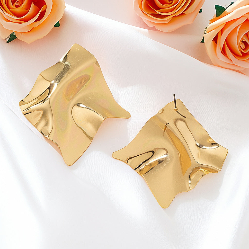 Geometric Gold Plated Titanium Steel Earrings