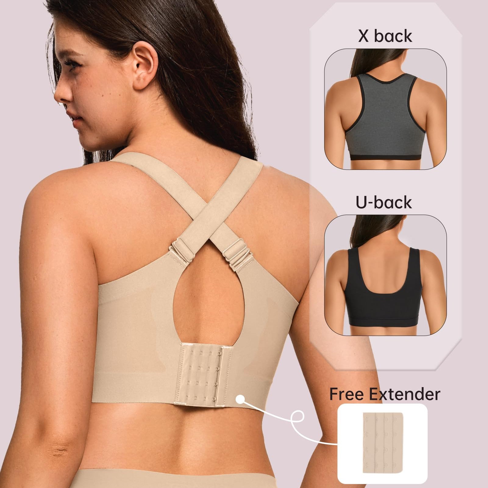 Women's support bra to prevent sagging and make large breasts appear smaller