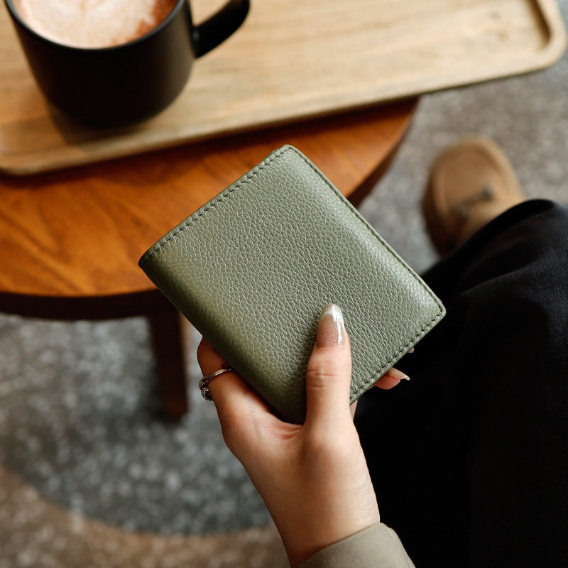 Genuine Leather Women Wallet with Magnetic Closure