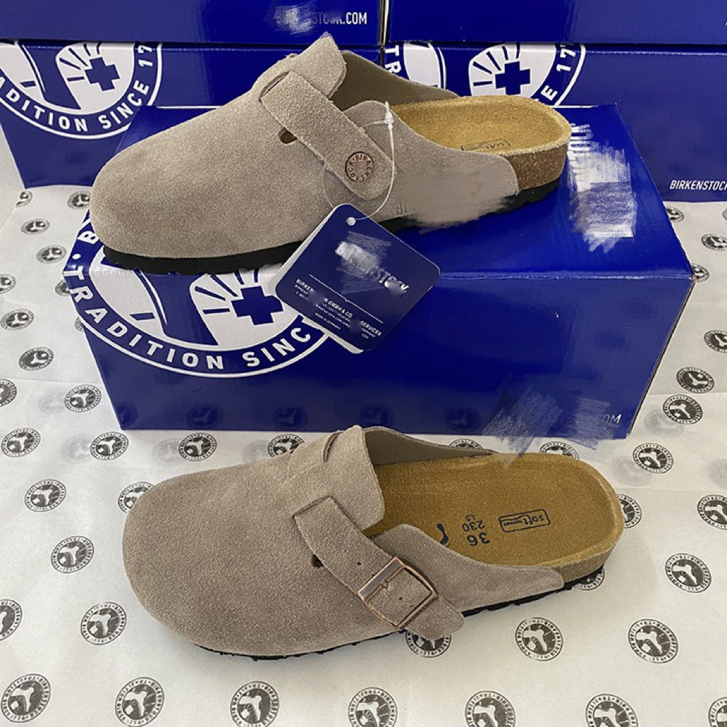 Genuine Leather Cork Footbed Unisex Sandals