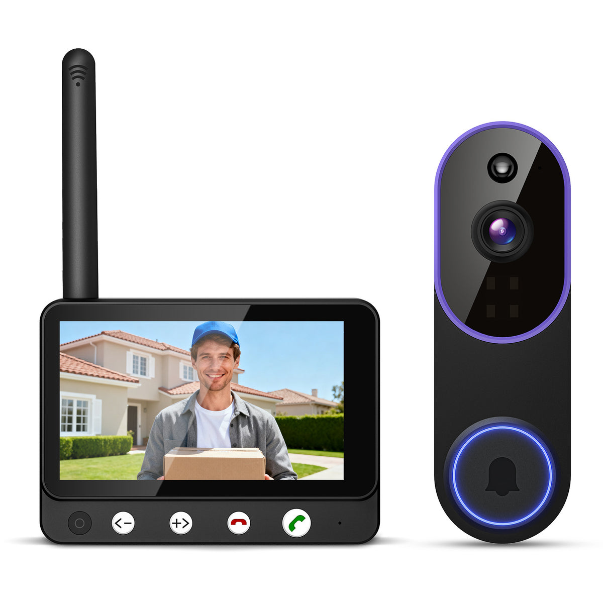 Video Doorbell Camera with Voice Intercom, Monitoring, Wifi, Hd Night Vision, Smart Doorbell, Electronic Peephole