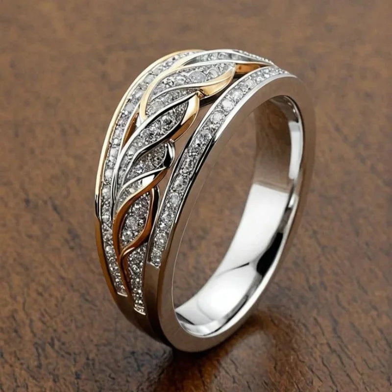 Light Luxury Fashion Palace-Style Patterned Zircon Ring