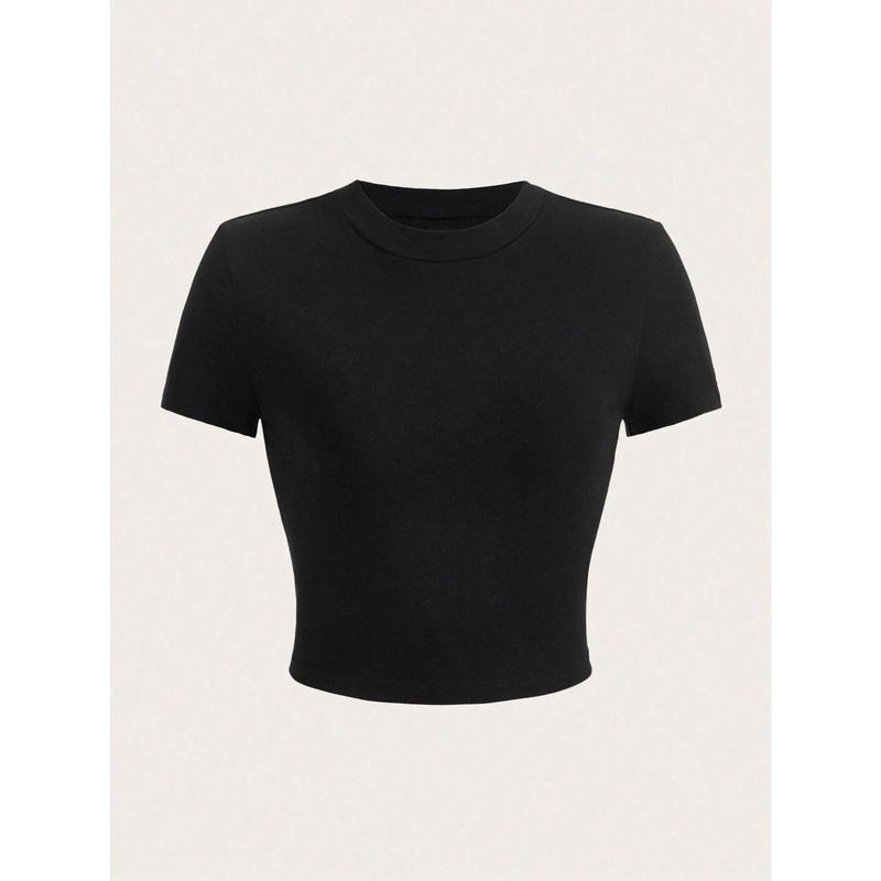 Fitted Round Neck Cotton T-Shirt