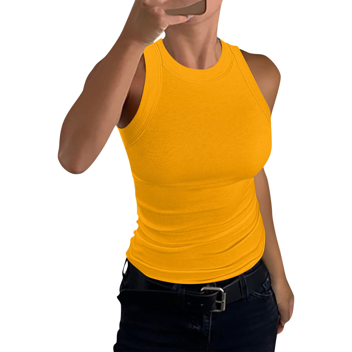 Womens Ribbed Racerback Tank Top