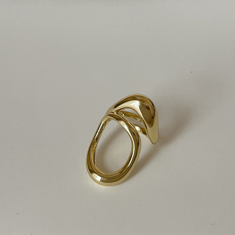 Simple Design Hollow Metal Ring for Women