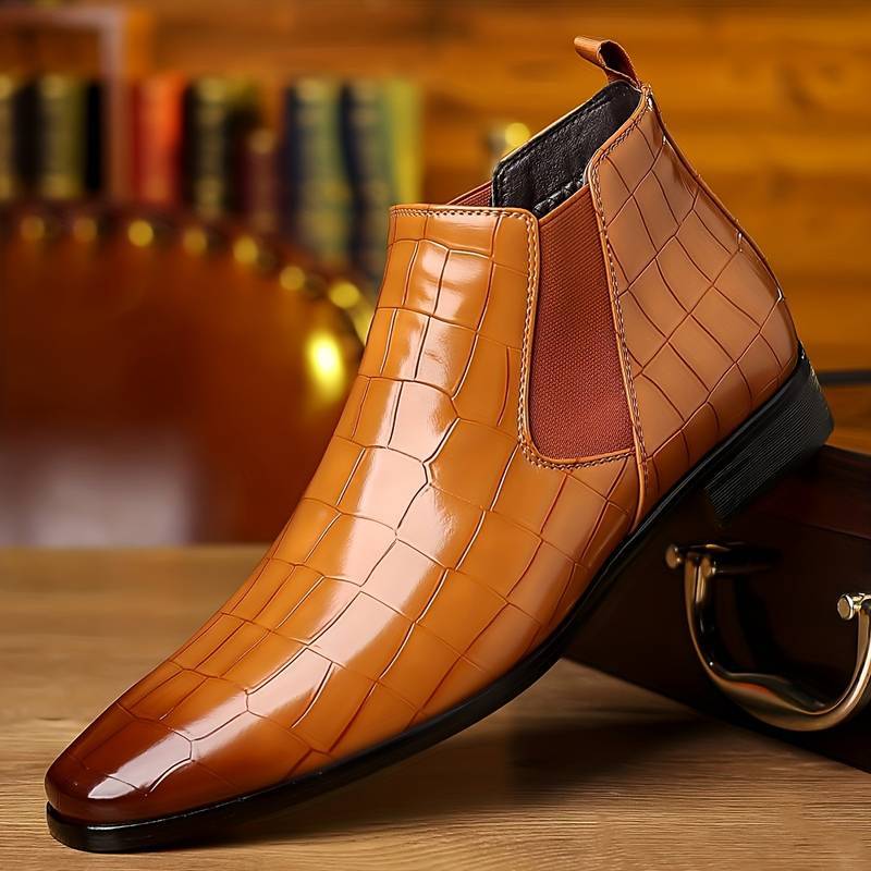 Men's Square Toe Chelsea Boots Ankle Boots
