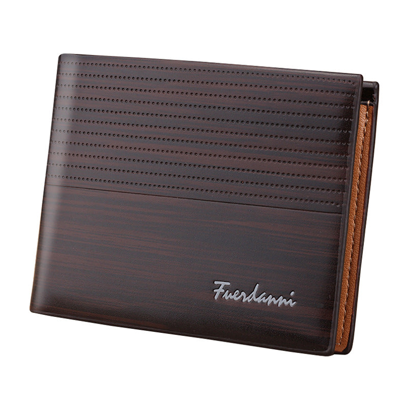 Mens Short Embossed PU Leather Wallet Multi Card Slot