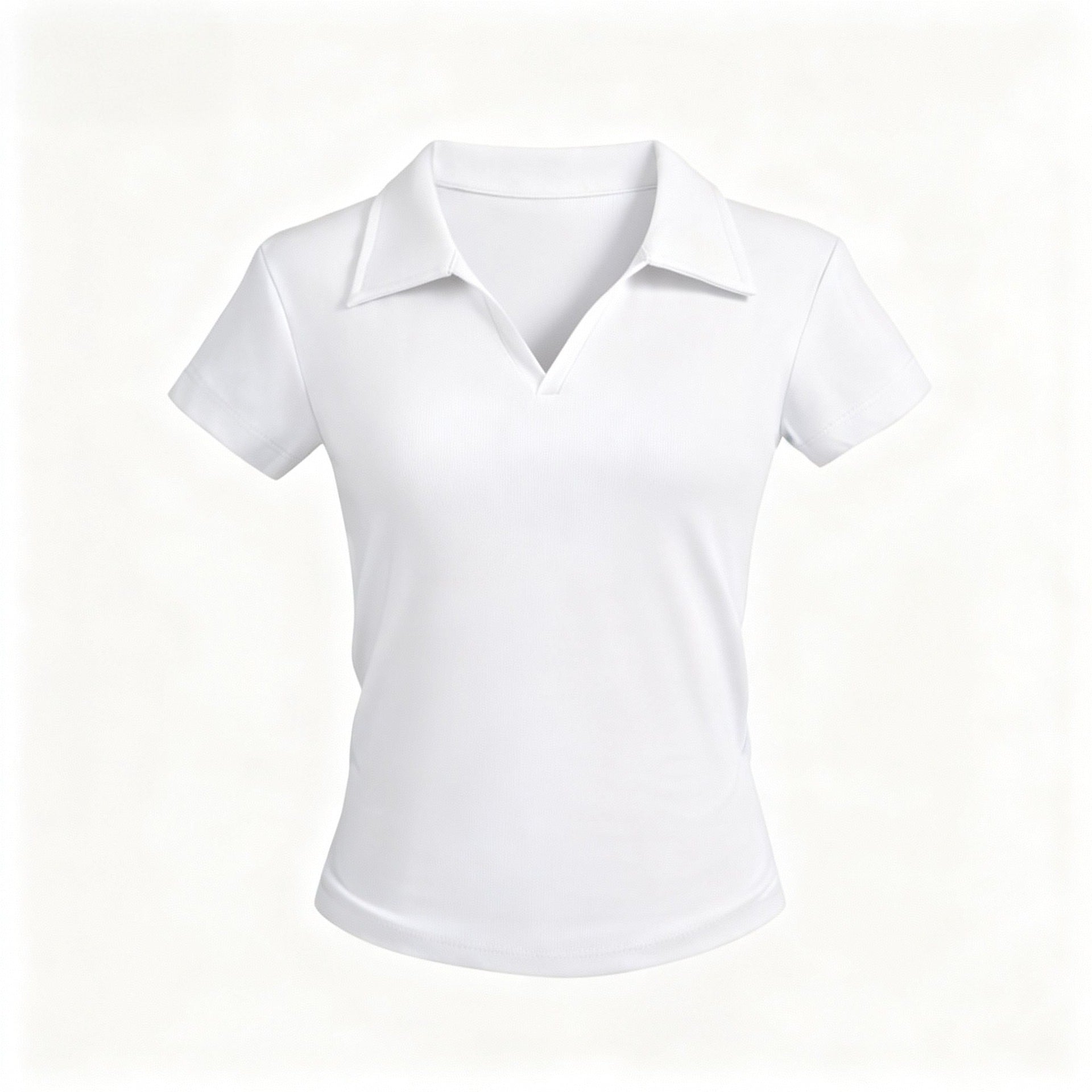 Small V-Neck,Short Fit, Waist-Cinching, Slim Fit Short-sleeve T-shirt