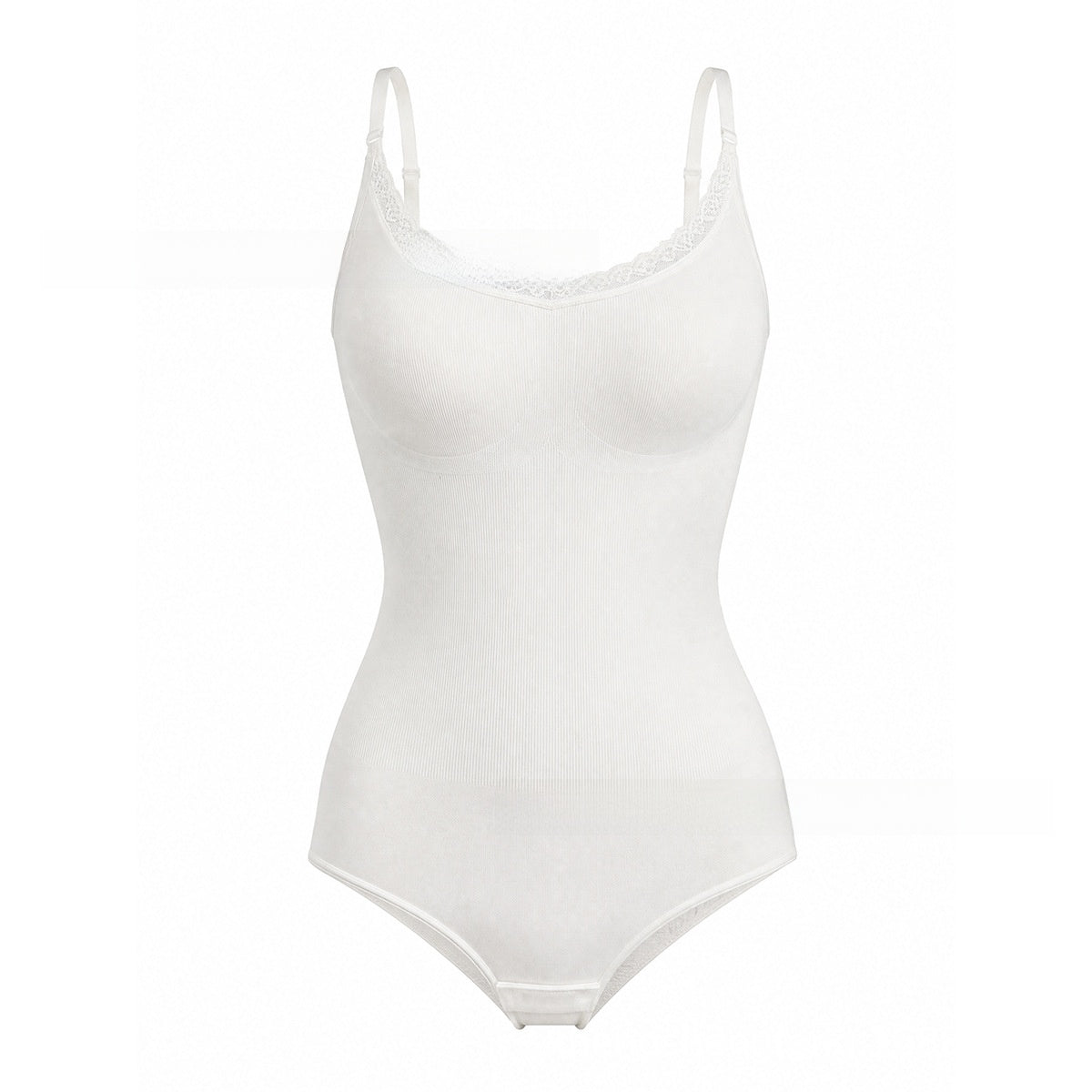 Lace Trim Adjustable Strap Shapewear Bodysuit